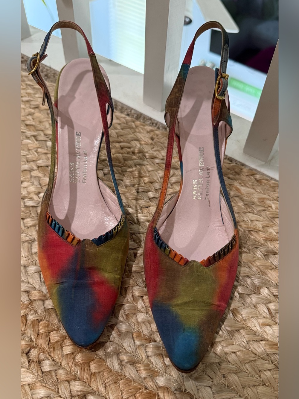 Vintage Saks Fifth Avenue Fenton Last Multicolor Slingback